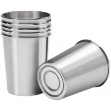 Ruisita 6 Pack 8 Ounce Stainless Steel Cups Shatterproof Pint Drinking Cups Metal Drinking Glasses for Kids and Adults