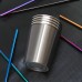 Ruisita 6 Pack 8 Ounce Stainless Steel Cups Shatterproof Pint Drinking Cups Metal Drinking Glasses for Kids and Adults