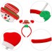 Ruisita 6 Pieces Christmas Headband Reindeer Antlers Headband Santa Headbands for Christmas Holiday Costume Party