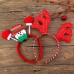 Ruisita 6 Pieces Christmas Headband Reindeer Antlers Headband Santa Headbands for Christmas Holiday Costume Party