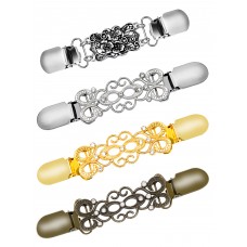 Ruisita 4 Pieces Retro Cardigan Clip Sweater Collar Clip Shawl Clips Dresses Shawl Clip for Women Girls