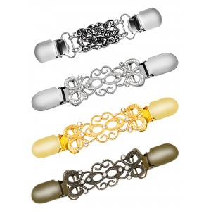 Ruisita 4 Pieces Retro Cardigan Clip Sweater Collar Clip Shawl Clips Dresses Shawl Clip for Women Girls